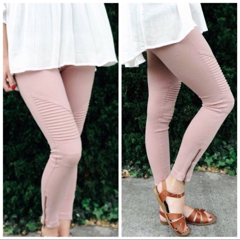 ❗️LAST❗️Mauve Moto Leggings - Picture 2 of 3